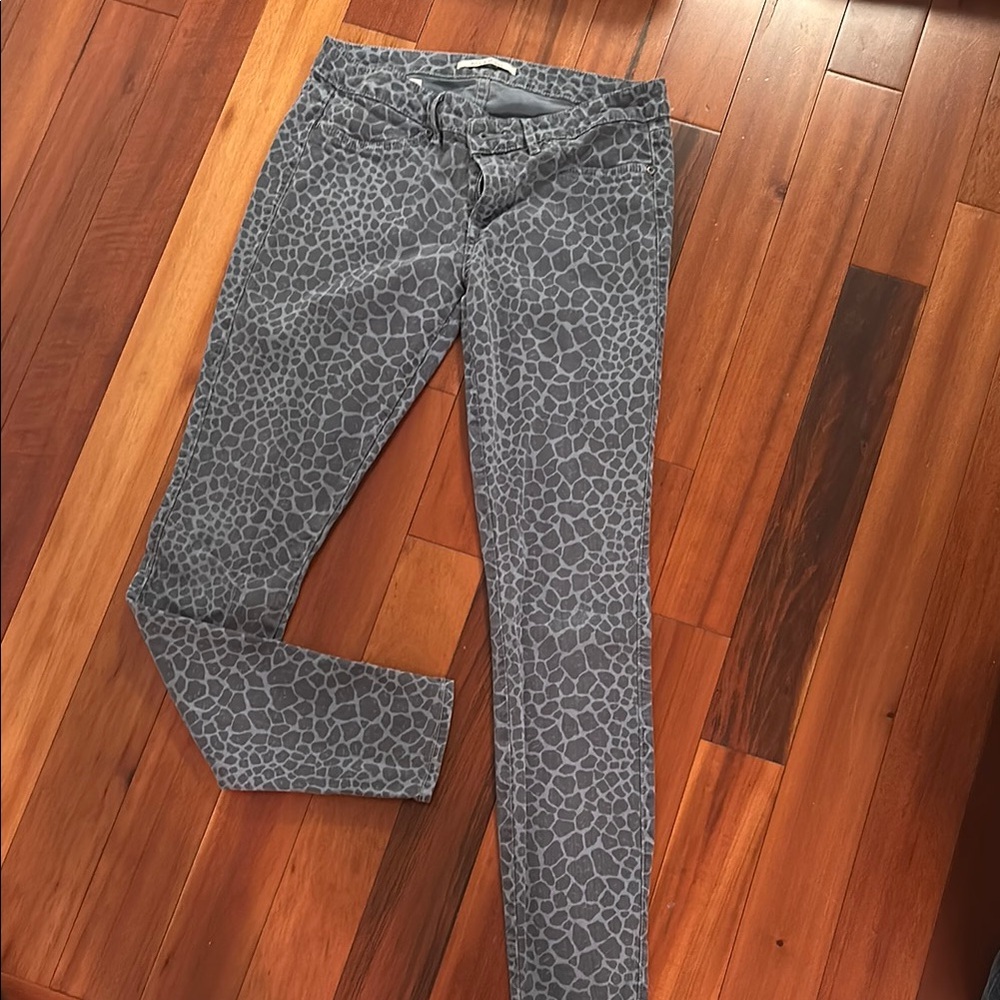 Rich & Skinny Gray Skinny Jeans with Animal Print